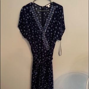 Navy blue floral print jumpsuit  (16)
